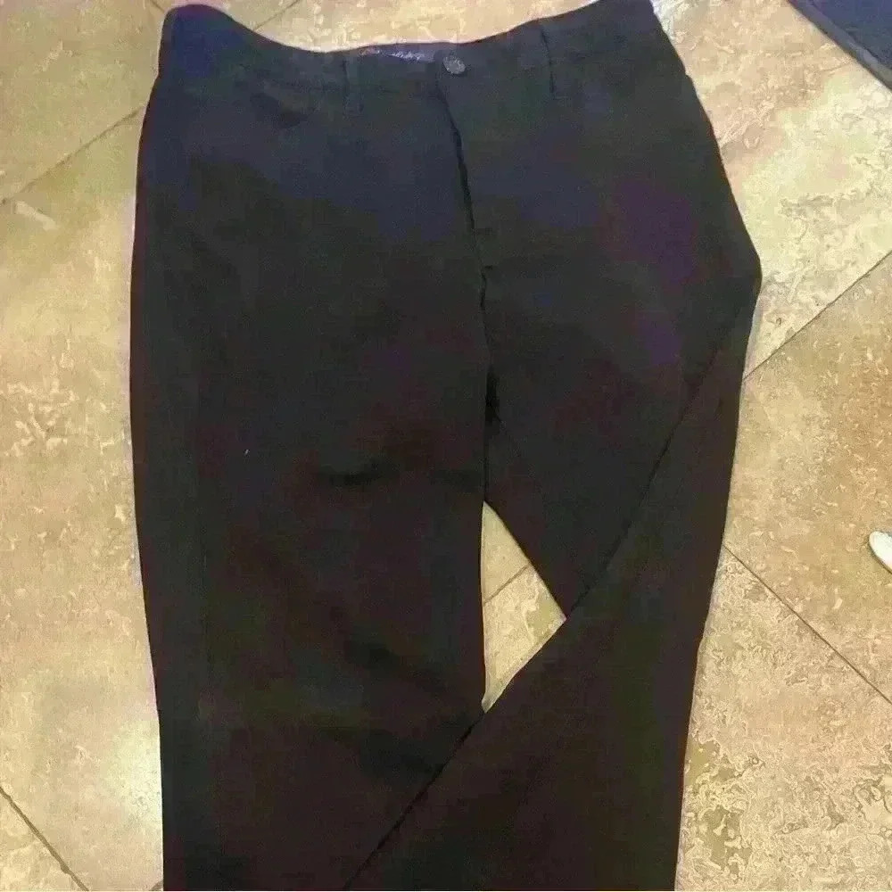 NYDJ black pants. Side 8. Straight leg. Very comfortable and flattering.